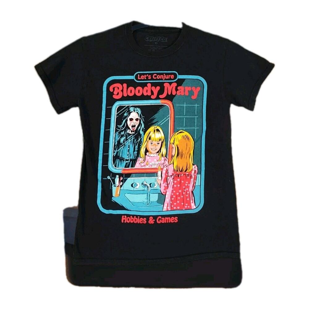 Bloody Mary Shirt Small Halloween Graphic Tee Creepy Co Funny Comedy Short Sleev